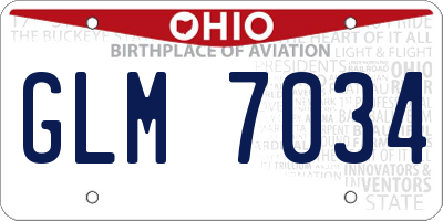 OH license plate GLM7034