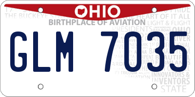 OH license plate GLM7035