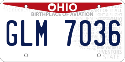 OH license plate GLM7036