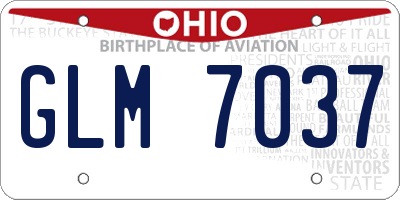 OH license plate GLM7037