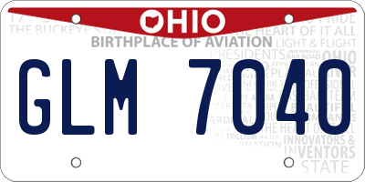 OH license plate GLM7040
