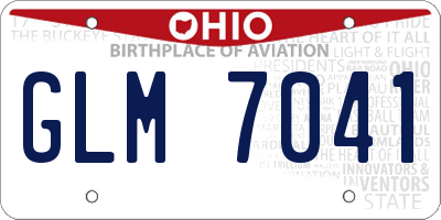 OH license plate GLM7041