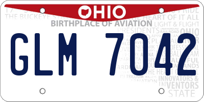 OH license plate GLM7042