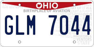 OH license plate GLM7044