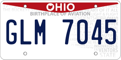 OH license plate GLM7045