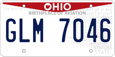 OH license plate GLM7046