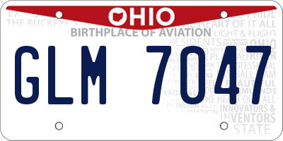 OH license plate GLM7047