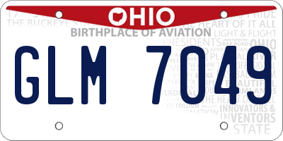 OH license plate GLM7049