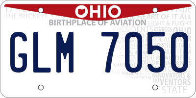 OH license plate GLM7050