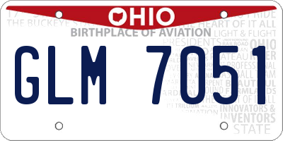 OH license plate GLM7051