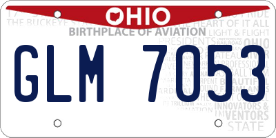 OH license plate GLM7053