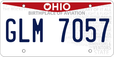 OH license plate GLM7057