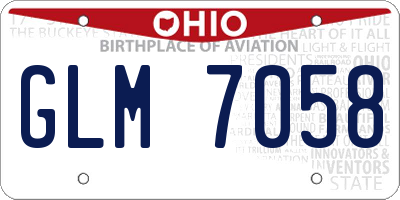 OH license plate GLM7058