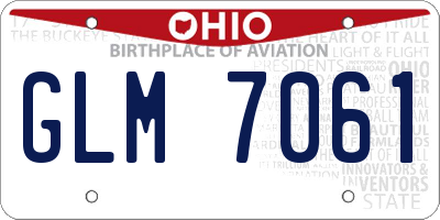 OH license plate GLM7061