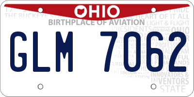 OH license plate GLM7062