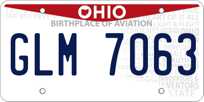 OH license plate GLM7063