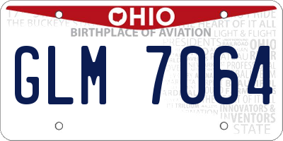 OH license plate GLM7064