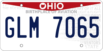 OH license plate GLM7065