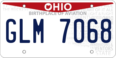OH license plate GLM7068