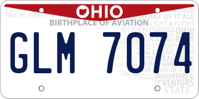 OH license plate GLM7074