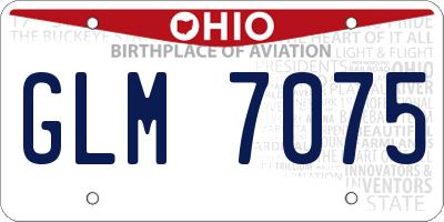 OH license plate GLM7075