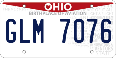 OH license plate GLM7076