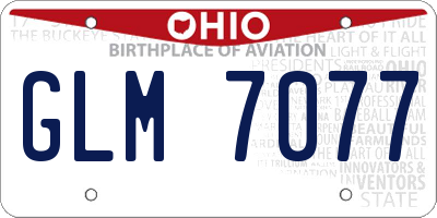 OH license plate GLM7077