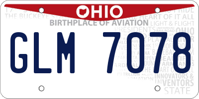 OH license plate GLM7078