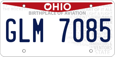 OH license plate GLM7085