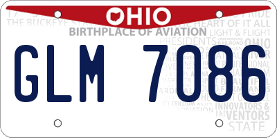 OH license plate GLM7086