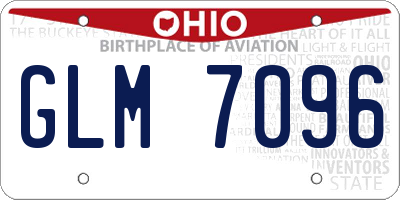 OH license plate GLM7096