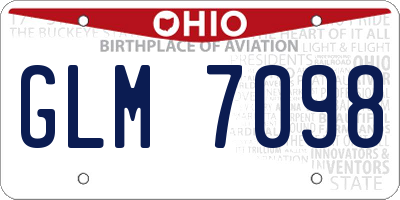 OH license plate GLM7098