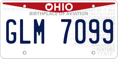OH license plate GLM7099