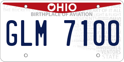 OH license plate GLM7100