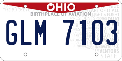 OH license plate GLM7103