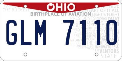 OH license plate GLM7110