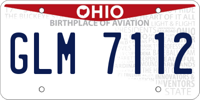 OH license plate GLM7112