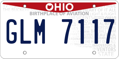 OH license plate GLM7117