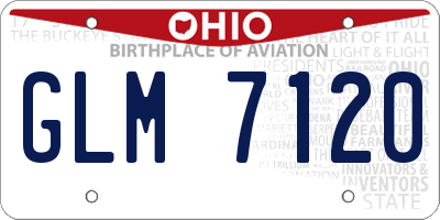 OH license plate GLM7120