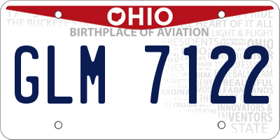 OH license plate GLM7122