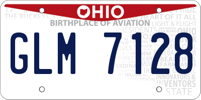 OH license plate GLM7128