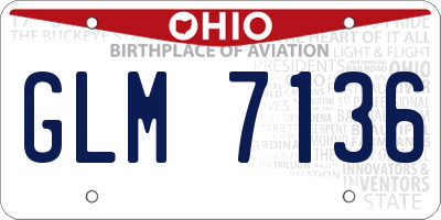OH license plate GLM7136