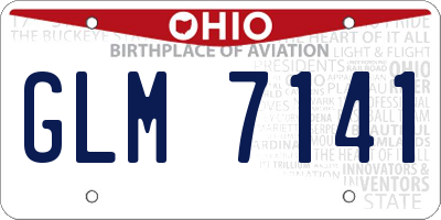 OH license plate GLM7141