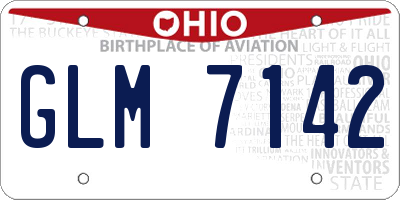OH license plate GLM7142