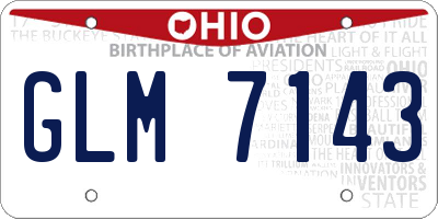 OH license plate GLM7143