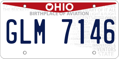 OH license plate GLM7146
