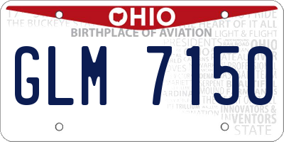 OH license plate GLM7150