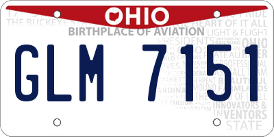 OH license plate GLM7151