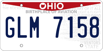 OH license plate GLM7158