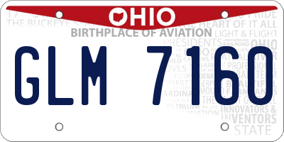 OH license plate GLM7160